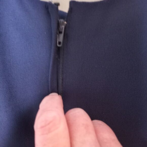 PATRA Womens Navy Sheer Zippered Lined Sleeveless V Neck Maxi Dress 12 - Picture 7 of 12